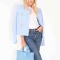 BABY BLUE POSITANO RAFFIA TOTE