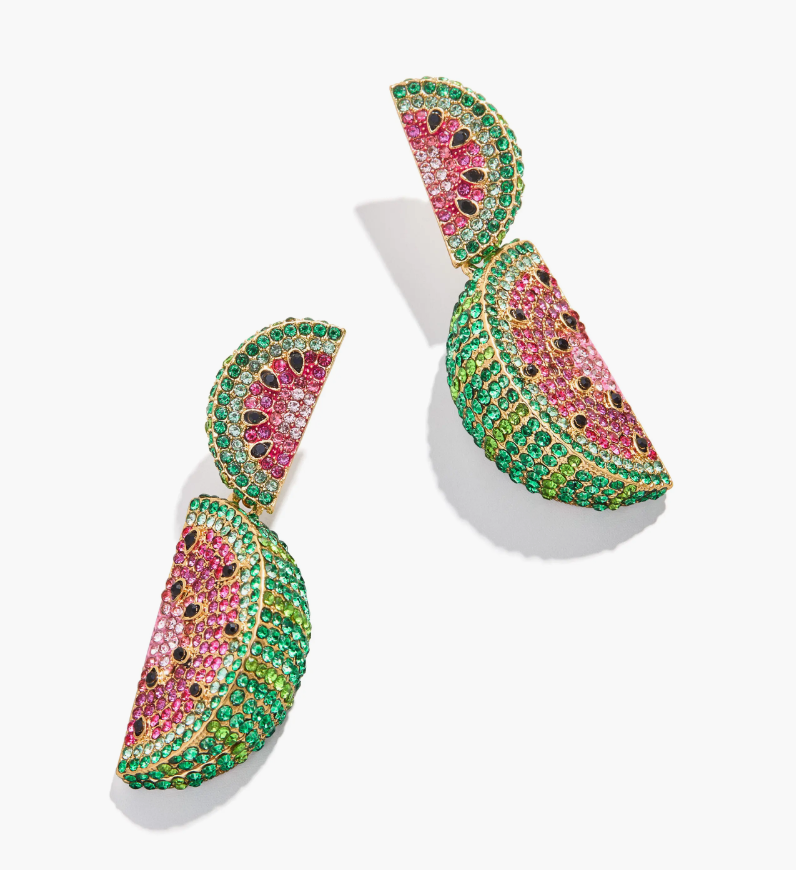 One in a Melon Pavé Drop Statement Earrings