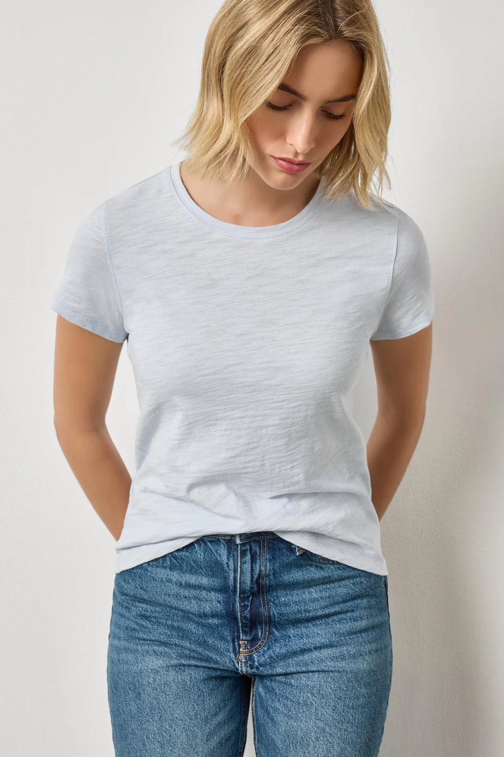 Short Sleeve Back Seam Crewneck