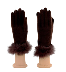 Gloves with Rabbit Fur Cuff