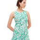 Printed Tank Dress With Ruffle Hem Floral Green