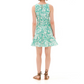 Printed Tank Dress With Ruffle Hem Floral Green