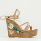 Lily Golden Jewels Suede Wedge