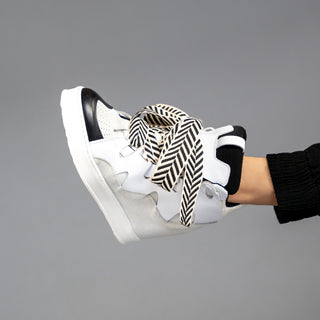 Courageous White With Black Wedge Sneakers