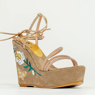 Lily Golden Jewels Suede Wedge
