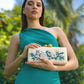 BLUE FLORAL ALESSANDRA CLUTCH