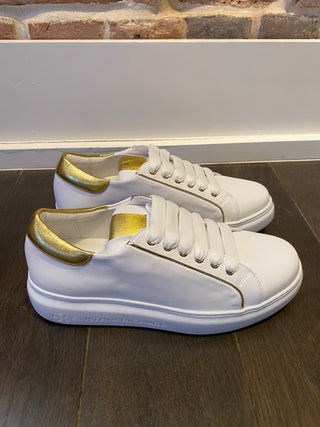 Thunder White And Gold Sneakers