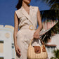 WICKER TOP HANDLE BAG