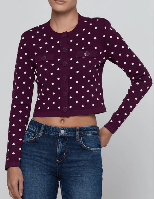 Polka Dot Kota Jacquard Cardigan