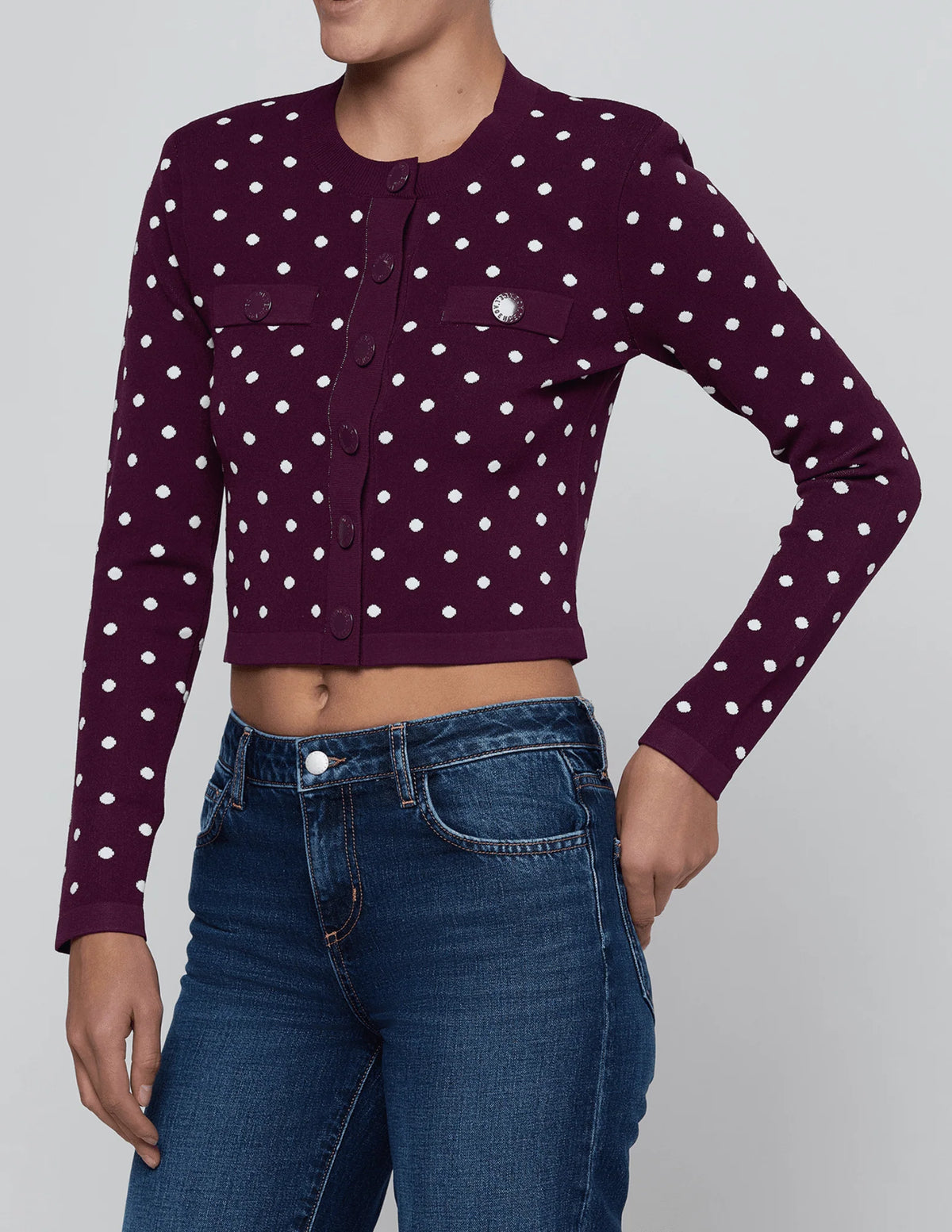 Polka Dot Kota Jacquard Cardigan