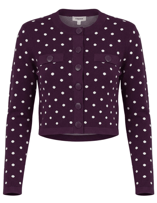 Polka Dot Kota Jacquard Cardigan