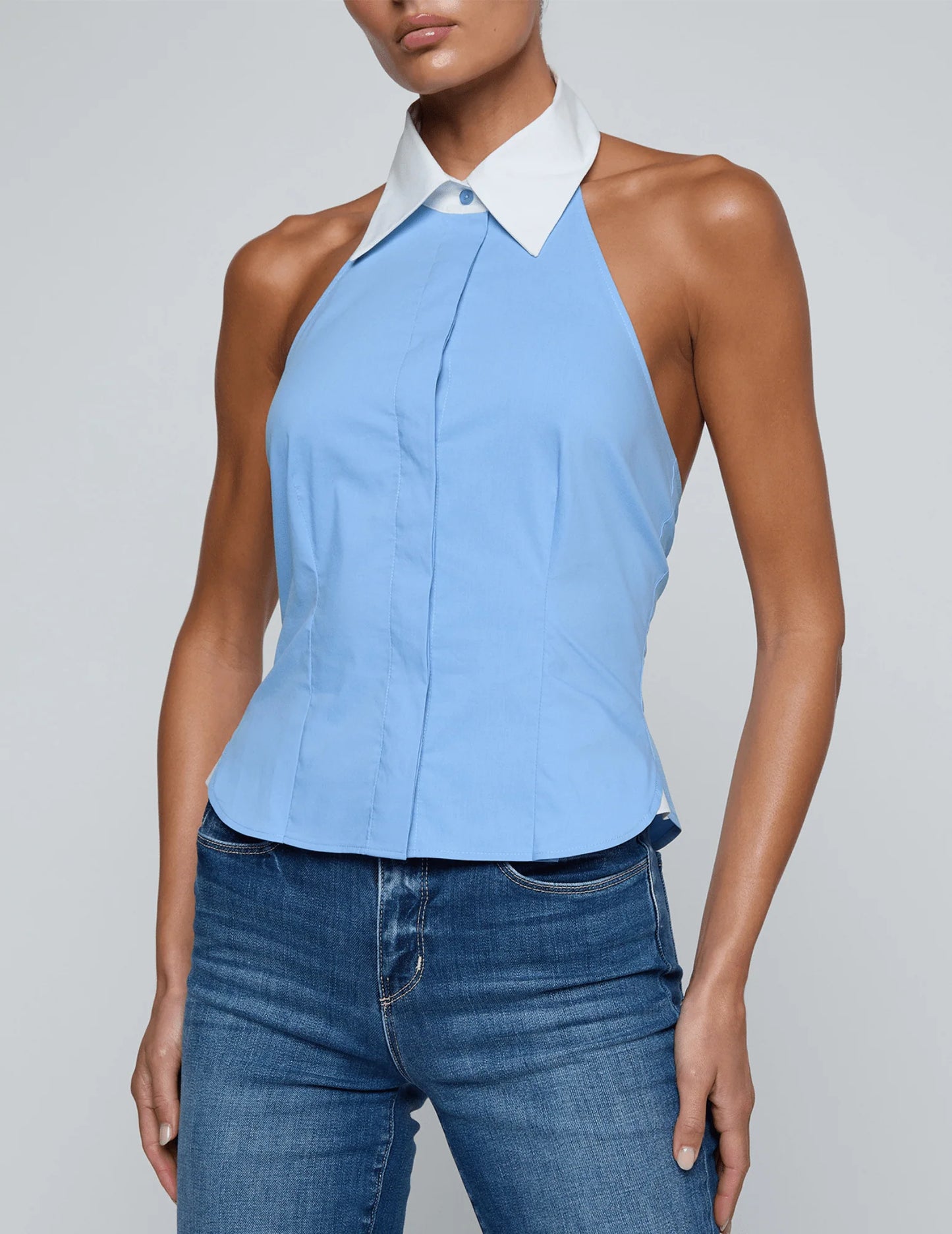 Rina Collared Halter Top