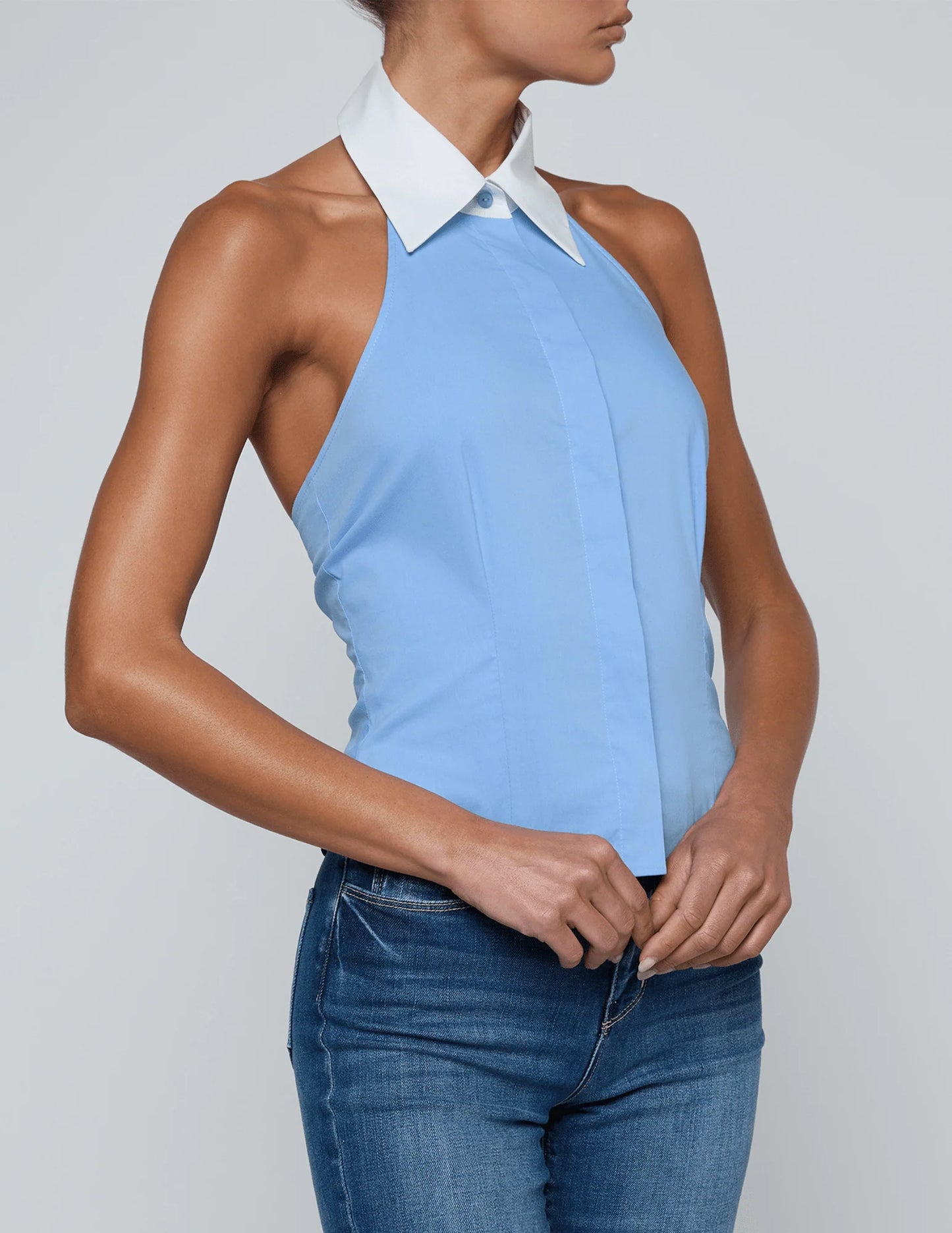 Rina Collared Halter Top