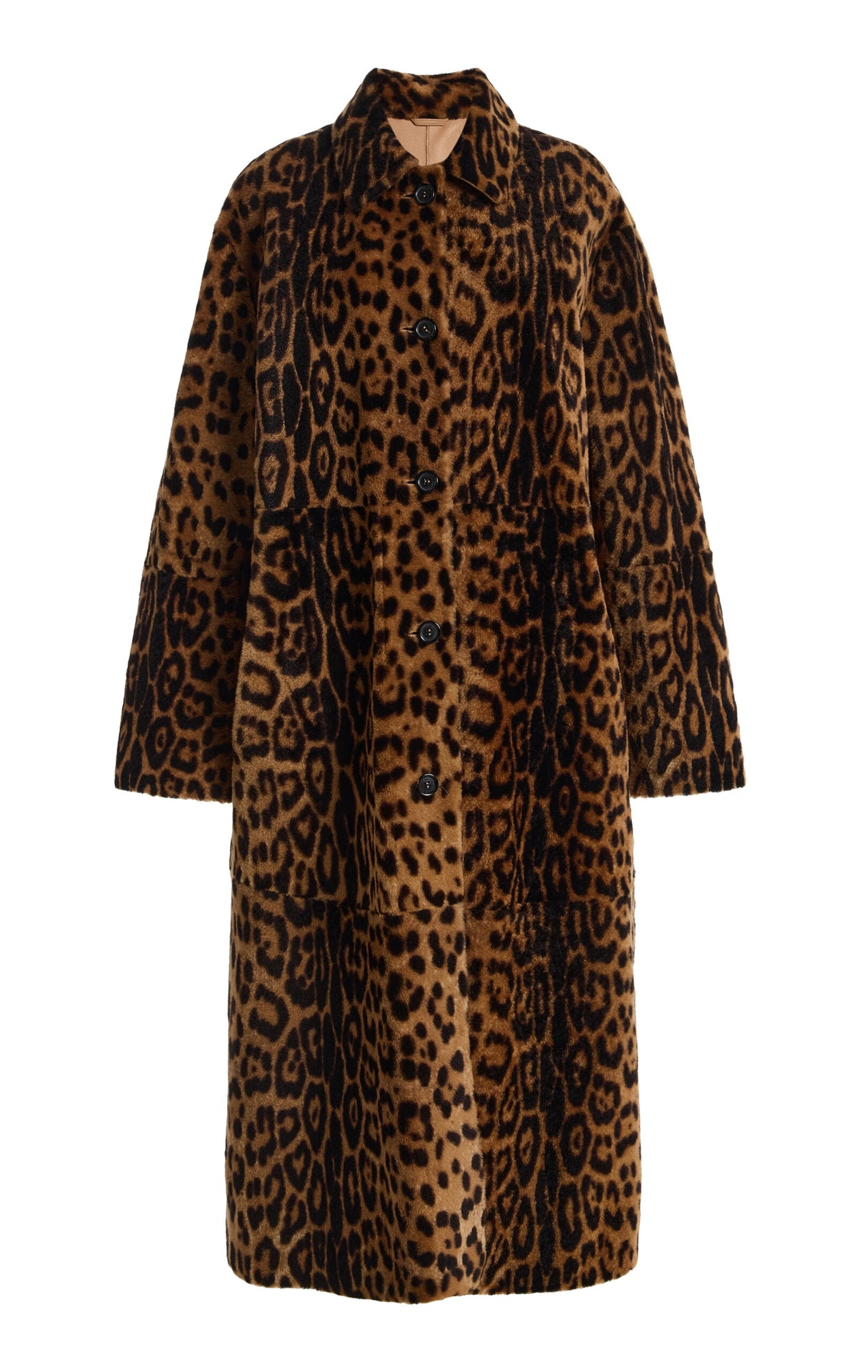 Leopard Print Davelle Shearling Coat