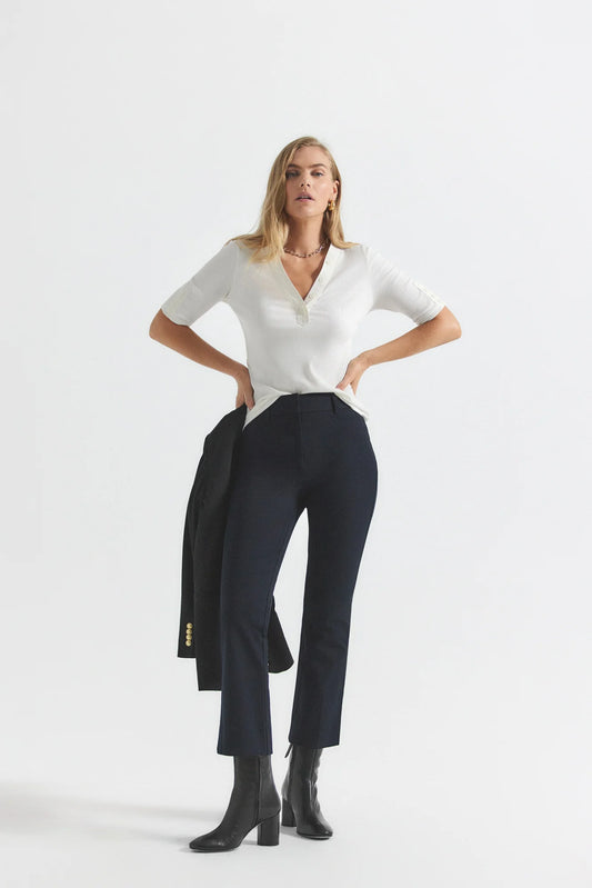 MIDNIGHT CROSBY CROP FLARE TROUSER