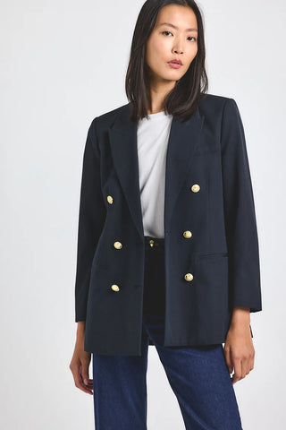 Walter Double Breasted Jacket Midnight
