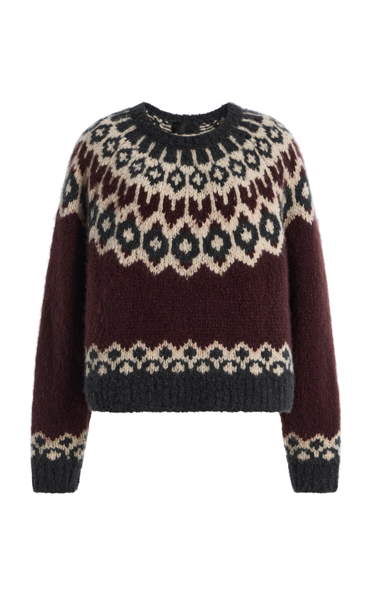 Burgundy Isaline Fair Isle Sweater