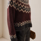 Burgundy Isaline Fair Isle Sweater