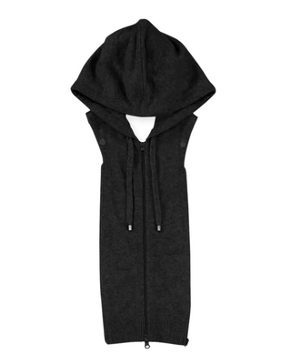 Cashmere Hooded Dickey Black