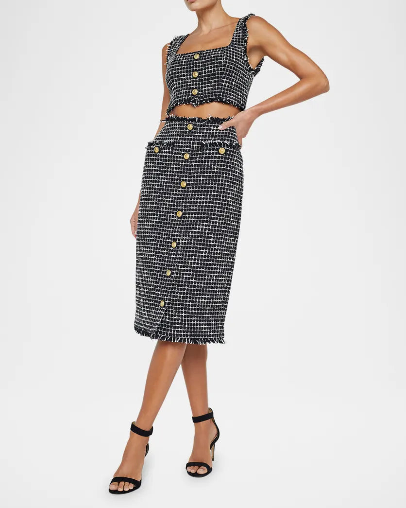 Tai Tweed Midi Skirt