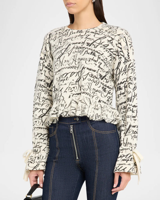 Cropped Love Journal Sweater