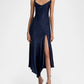 Midnight Blue Monique Twist Strap Midi Dress