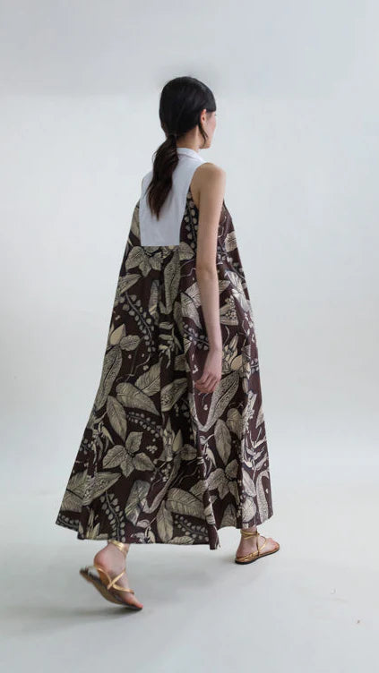Retro Bloomleaf Sleeveless Dress