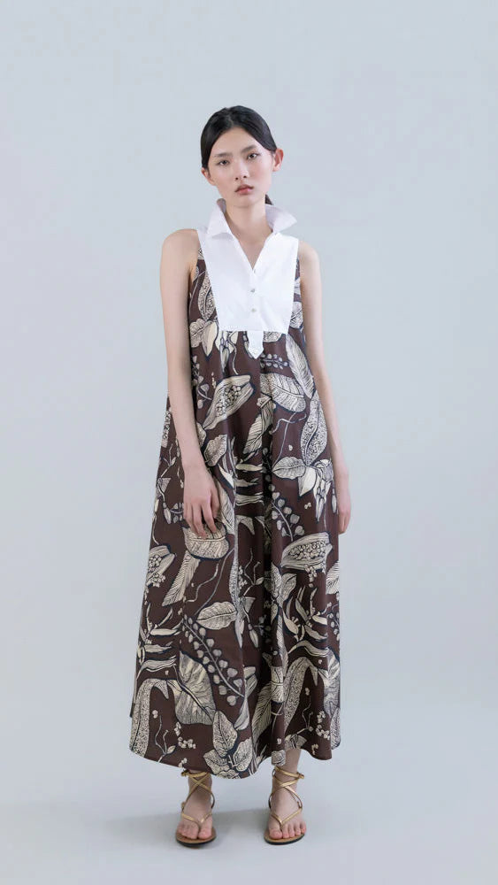 Retro Bloomleaf Sleeveless Dress