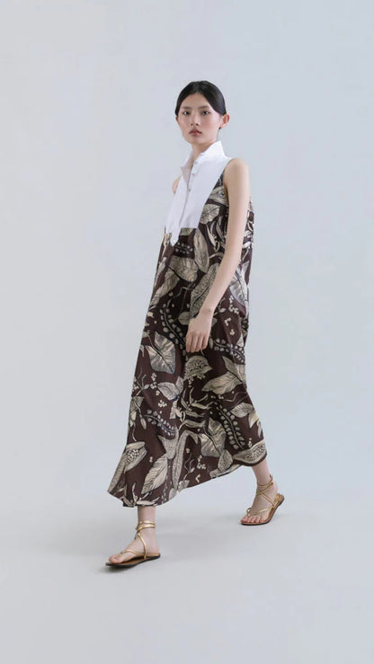 Retro Bloomleaf Sleeveless Dress