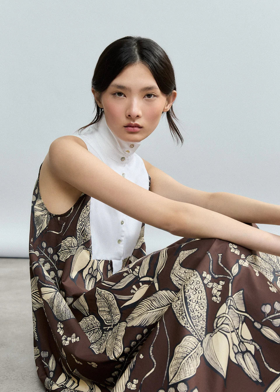 Retro Bloomleaf Sleeveless Dress