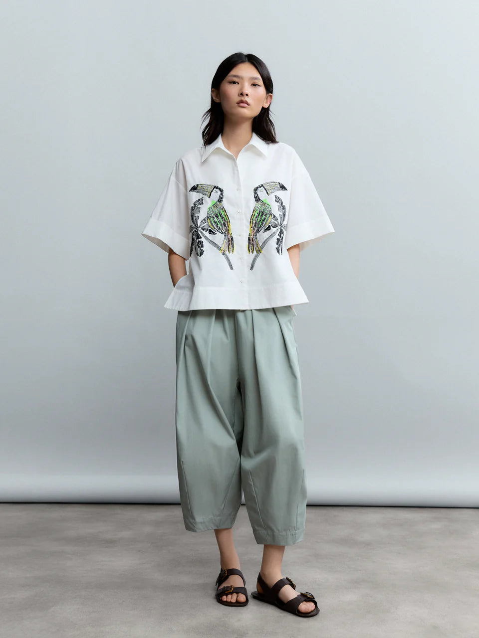 EMBROIDERED TOUCAN BLOUSE