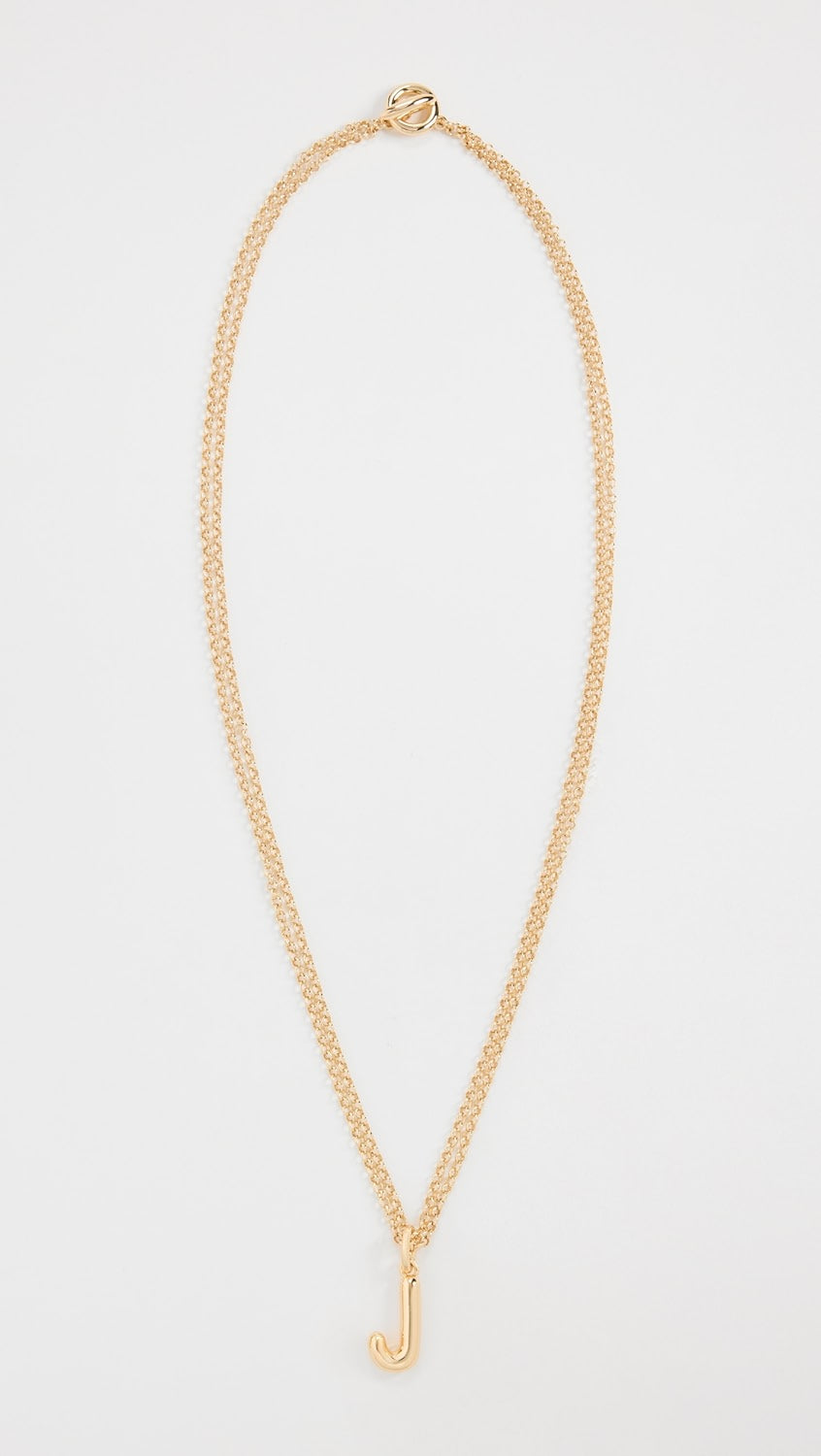 Itsy Bitsy Initial Charm Necklace- J