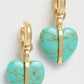 Semi Heart and Cab Charm Earrings