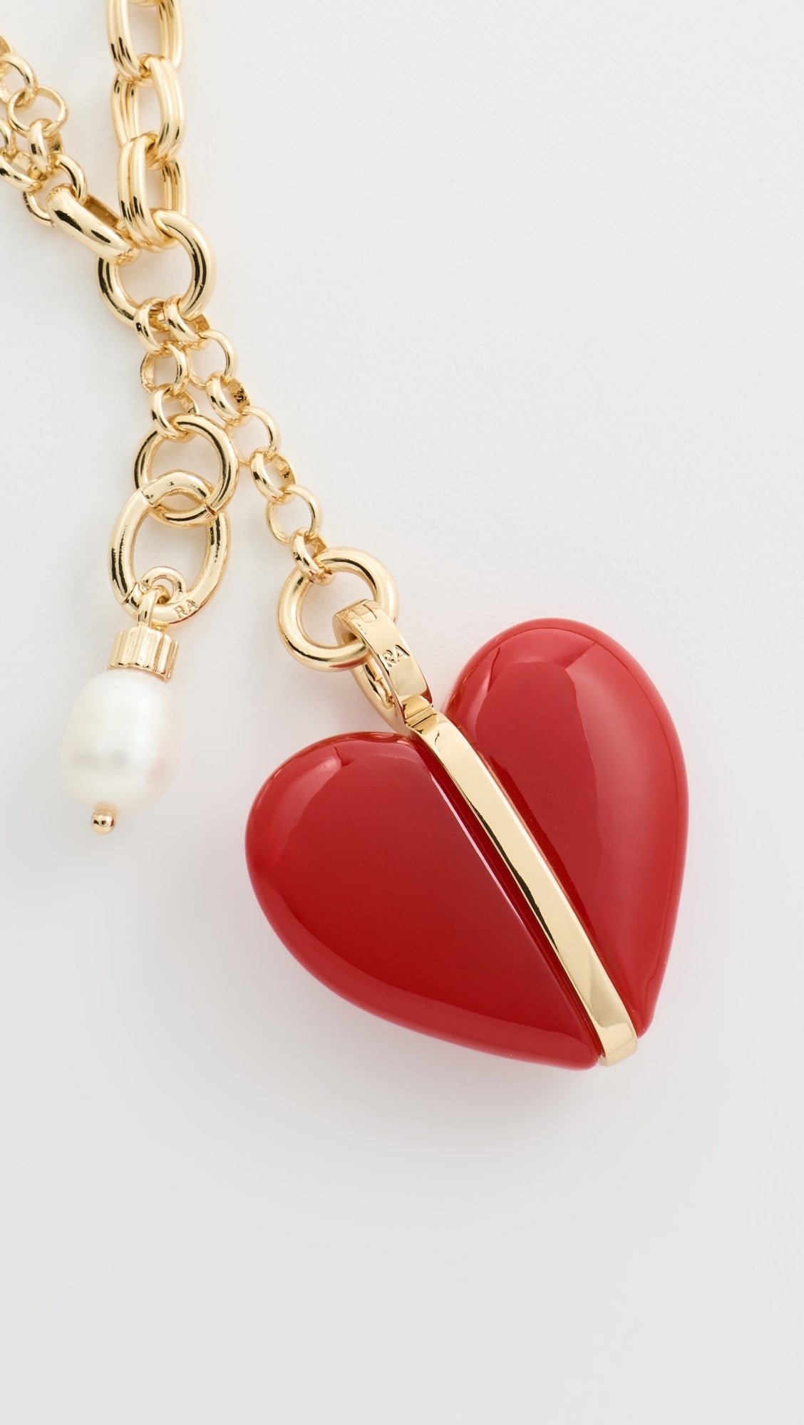 Semi Heart Charm and Cab Necklace