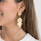 Gold Round 3 Circled Drop Earrings