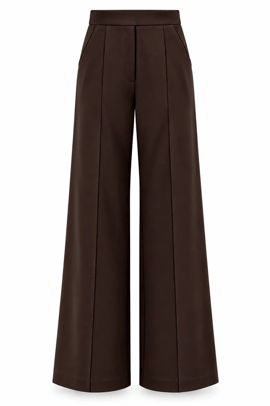 Espresso Wide Leg Pintuck Pant