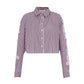 Echo Cropped Embroidered Stripe Shirt