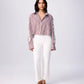 Echo Cropped Embroidered Stripe Shirt