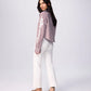 Echo Cropped Embroidered Stripe Shirt