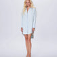 Echo Iris Print Back Shirtdress - Etherlight Bloom