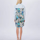 Echo Iris Print Back Shirtdress - Etherlight Bloom