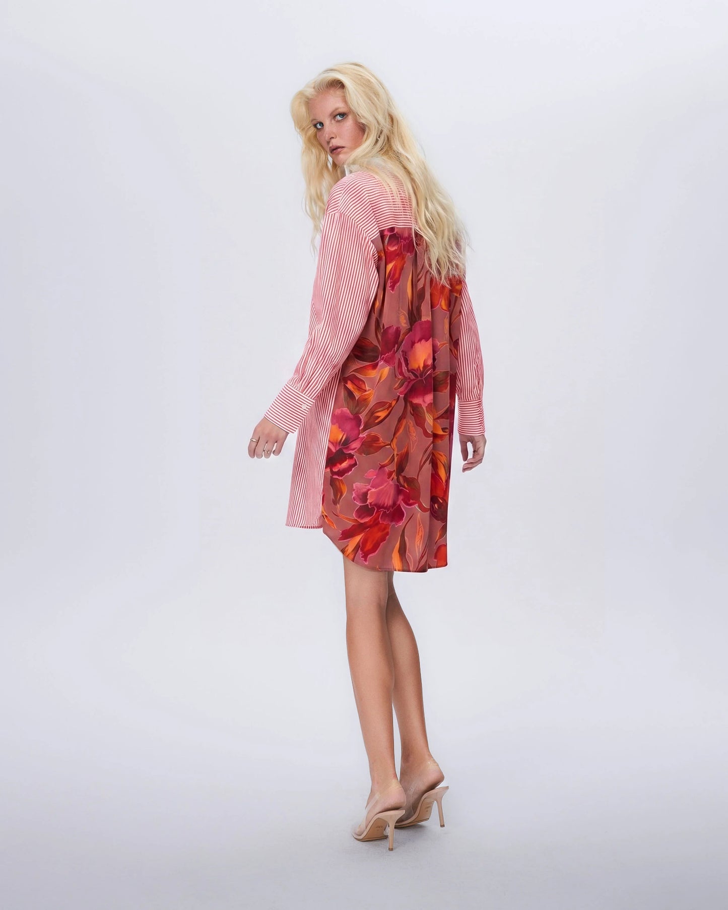 Echo Iris Print Back Shirtdress - Orion Bloom