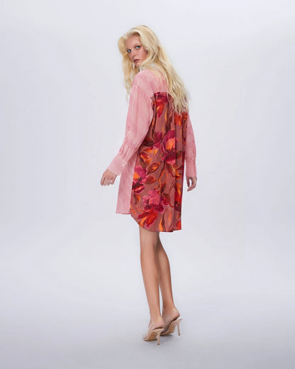 Echo Iris Print Back Shirtdress - Orion Bloom