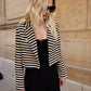 Cropped Stripe Knit Jacket