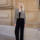Cropped Stripe Knit Jacket