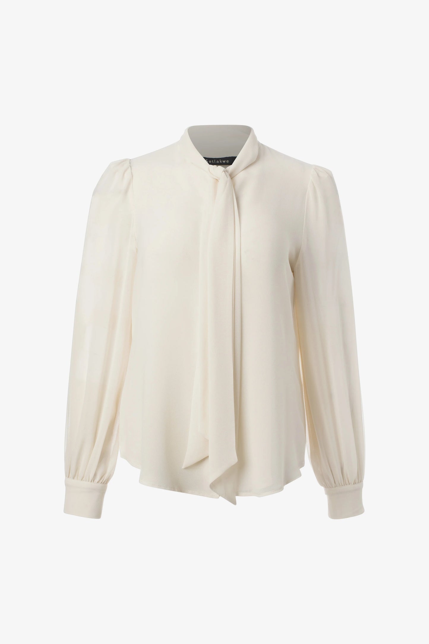 Tie neck long sleeve blouse