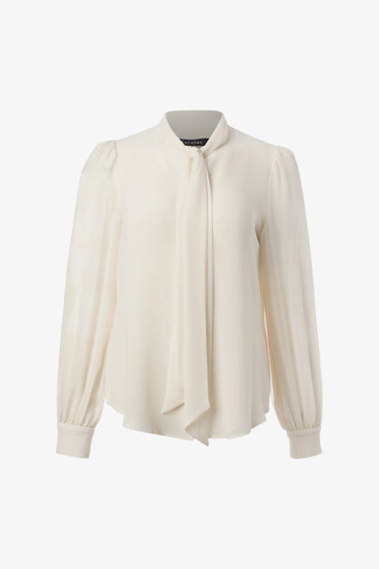 Tie neck long sleeve blouse