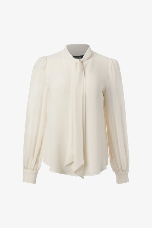 Tie neck long sleeve blouse