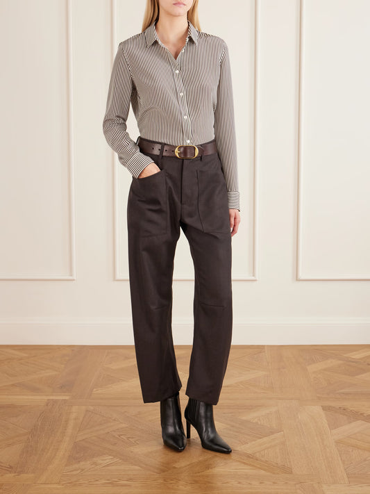 Brown Stripe Gaia Slim Shirt
