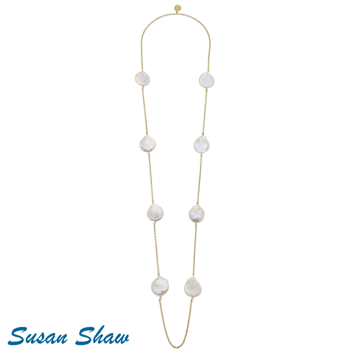Gold Chain Coin Pearl Necklace